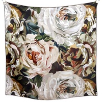 Foulard carré en soie de mûrier 6A à motif abstrait peint à l'huile, OEM ODM, échantillonnage rapide en 7 jours, faible MOQ pour cadeau d'entreprise ou de fêtes