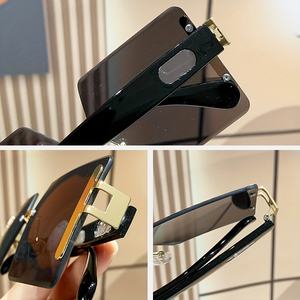 Z114 Luxury Women Men Y2k Style Oversized <b>Rectangle</b> Square Unique Retro Vintage <b>Rimless</b> Frameless <b>Sunglasses</b> - Product Image 5