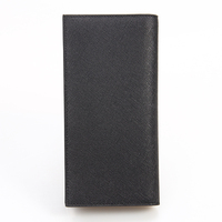 Grosir dompet kulit asli dompet panjang pria pemegang kartu kredit dompet kulit hitam logo kustom