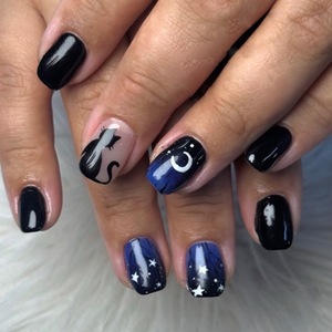 <span class=keywords><strong>Uñas</strong></span> Postizas de Halloween al por Mayor, <span class=keywords><strong>Cortas</strong></span>, Almendradas, Diseño Frankenstein en Verde Neón y Morado, 24 Piezas, Estilo Retro - Product Image 3