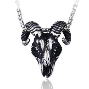 Pendentif tête de mouton squelette yunnique en argent tibétain, chaîne de pull pour homme, chaîne en os de dragon de 60 cm - Product Image 5