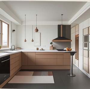 Muebles Inteligentes Personalizados 2025, Gabinetes de Cocina Pintados de Diseño Moderno con Puerta de Vidrio - Product Image 4