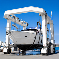 50 100 300 500 1200 Tonnen Marine-Reisekran mit Gummireifen, Yacht-Portalkran, Bootshebevorrichtung für Marina, Yachtclub, Werft und Auslaufplätze
