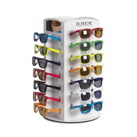 Présentoir de Vitrine Commercial Personnalisé en Acrylique Lumineux Rotatif avec Miroir Transparent pour Lunettes de Soleil et de Vue
