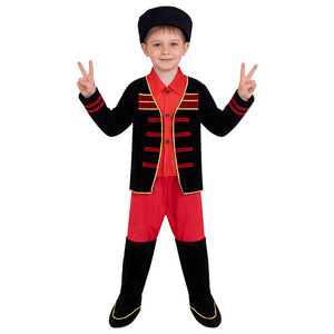 Traje tradicional ruso para niño, sombrero de terciopelo rojo y negro, camisa, pantalones, zapatos, disfraz para actuación infantil, traje de Carnaval de Halloween - Product Image 1