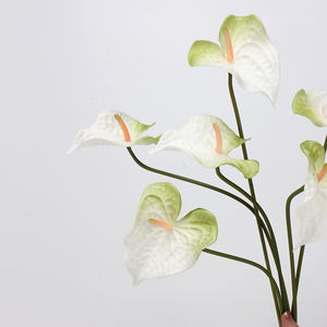 Venta Directa <span class=keywords><strong>de</strong></span> Fábrica: Planta Artificial <span class=keywords><strong>de</strong></span> Anturios en Forma <span class=keywords><strong>de</strong></span> Corazón, Roja y Verde, con Tacto Realista, Rama Individual, Palmera Artificial Verde - Product Image 2