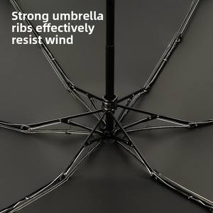 Sac à fermeture éclair en cuir créatif, parapluie de protection solaire à six plis, pliable et portable, parapluie publicitaire exquis - Product Image 5