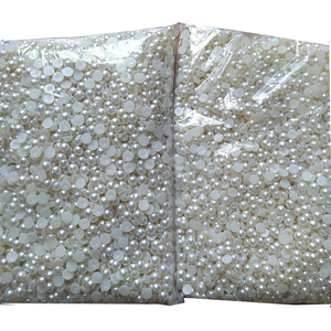 Perlas <span class=keywords><strong>de</strong></span> Plástico ABS <span class=keywords><strong>de</strong></span> 500g, Forma Semicircular, Alto Brillo, Color Beige Plano, para Joyería y Decoración <span class=keywords><strong>de</strong></span> Teléfonos al por Mayor - Product Image 1