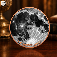 Pièce de monnaie en cuivre pur 999 de 1 oz, imprimée en couleur 2D, objet de collection, art en relief de la surface lunaire et des cratères lunaires