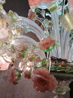 Sur Mesure Moderne Art Nordique Fleur Lustre Contemporain Rose Verre Lampe Économie D'énergie À La Main En Verre De Murano Restaurant