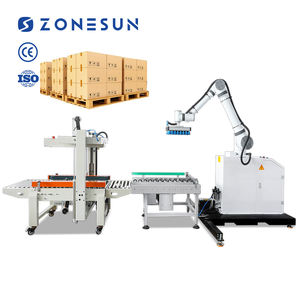 ZONESUN ZS-FXMD2 Línea de Producción de Paletización y Sellado Automático de Cajas de Cartón Flexible de Final de Línea, Robot Colaborativo de Apilamiento - Product Image 1