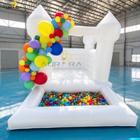 Mini château gonflable gonflable populaire 5x8 pieds, château à rebond de fête d'anniversaire, maison pour enfants, mariage, blanc