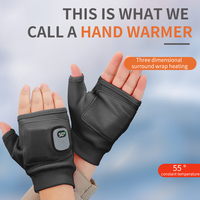 Nouveaux gants chauffants électriques sans doigts en microfibre ultra-absorbante rechargeables 2000 mAh pour femmes et hommes - Hiver, extérieur/voyage