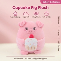 Peluche cochon rose mignon, doudou, coussin rond en forme de cochon, coussin cupcake, poupée en peluche douce, cadeau d'anniversaire ou de Saint-Valentin pour enfants
