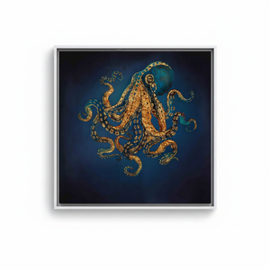 Elegant Octopus Canvas Print: Modern <b>Wall</b> <b>Art</b> for Home Decor,WHITE <b>FRAMED</b> CANVAS - Product Image 2