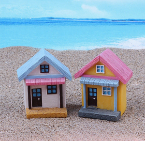 Casa di natale con succulento vaso di fiori arte tema accessori piccolo ornamento in resina in miniatura per amore - Product Image 3