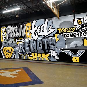 Carta da parati in stile industriale dipinta a mano per la palestra decorazione del Club inglese impermeabile murale di sfondo - Product Image 1