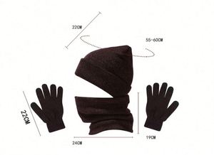 3Pcs <b>Beanies</b> <b>Hat</b> Glove Scarf Sets Unisex Knitted Cap <b>Beanie</b> Bulk Winter Gloves Fleece Neck Warmer Promotional Gift - Product Image 2