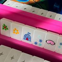 Tuiles de Mahjong américaines en acrylique blanc ivoire sculptées haut de gamme pour le divertissement familial