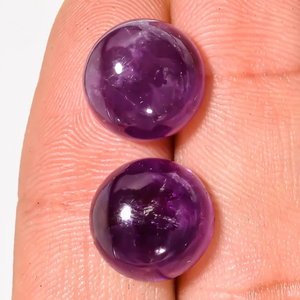 Igi พลอยอะเมทิสต์ทรงหลังเบี้ยสีม่วงธรรมชาติที่ผ่านการรับรองจากอเมทิสต์คริสตัลขัดเงาขนาด12มม. อัญมณีหลวมสำหรับทำเครื่องประดับขายส่ง - Product Image 5
