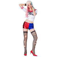Vêtements pour femmes Uniforme sexy Ensemble complet de vêtements de carnaval Movie Suicide Squad Harley Quinn Costume