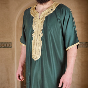 Djellaba, Thobe, Jubbah, Kandora, Kaftan traditionnel pour homme, fait main, au crochet et brodé, qualité supérieure, infroissable, pour l'été - Product Image 2