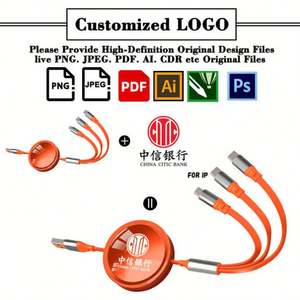 Cable de Carga Retráctil de Triple Puerto para Dispositivos Micro y USB C, de Silicona Plana, Ideal para Viajes, Regalo Promocional - Product Image 2