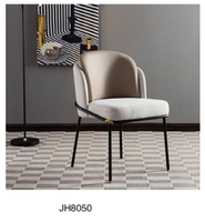 Chaise de salle à manger en métal noir de style nordique moderne, chaise de canapé en tissu pour salle à manger