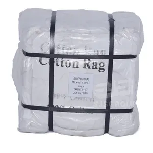 Recycled textile waste 10kg 25kg Bale rags 95% cotton 35-80 cm Cutting bath ropes White floor towel cotton rags
