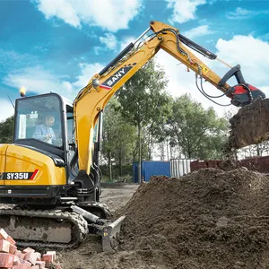 Sany Construction Landscaping Farming 1 Ton Mini Excavator Rubber Tracks 5 Ton Digger Sy16C Sy18C Sy35U Sy50U