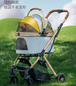 Poussette de luxe pour animaux de compagnie, 4 roues, pour l'extérieur, détachable, pas cher, pour petits chiens - Product Image 4