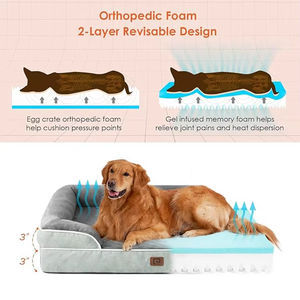 Fábrica personalizada minimalista elegante divertido rectángulo ortopédico memoria espuma perro cama moderna antiestrés mascota gato cama de refuerzo - Product Image 5