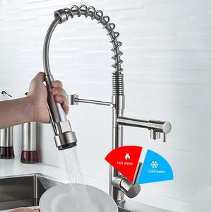 Đương Đại hai đầu linh hoạt nhà bếp Mixer áp lực cao nồi phụ với kéo phun vòi nước mùa xuân cho nhà bếp hiện đại - Product Image 1