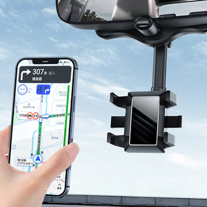Soporte para Teléfono con Espejo Retrovisor de 360° para Automóvil, Soporte para Teléfono y GPS, Giratorio, Ajustable y Telescópico - Product Image 2