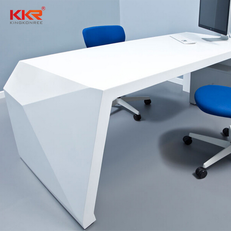 Surface solide acrylique meubles de bureau surface solide comptoir de bureau surface solide comptoir de réception courbe