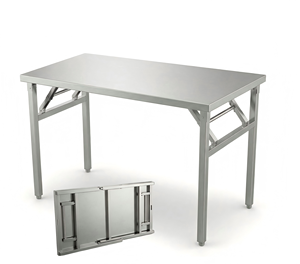 Nouvelle conception de table pliante en acier inoxydable, table de travail portable, stand de <span class=keywords><strong>barbecue</strong></span>, table de promotion, auto-nettoyante - Product Image 1