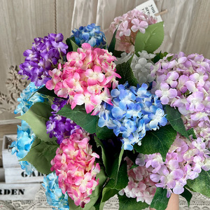 <b>Artificial</b> <b>Hydrangea</b> Flowers 3 Head Snowflake Silk Realistic Wedding Decor Home Garden Ceiling Aisle Arrangement - Product Image 1