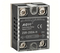 Relais statique monophasé haute tension ZSR-25DA-H 25A, contrôle DC-AC 4-32VDC, déclenchement par passage par zéro 90-660VAC, module SSR