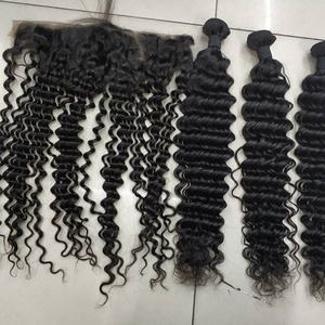 ผมมนุษย์แบบ Deep Wave ขายส่งเป็นมัด, ต่อผม, สีธรรมชาติ 10-30 นิ้ว ผมเวอร์จินไม่ผ่านการแปรรูป - Product Image 2
