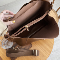 Sac à main tendance en cuir PU marron, bandoulière réglable, sac à bandoulière grande capacité, vente en gros de sacs pour femmes