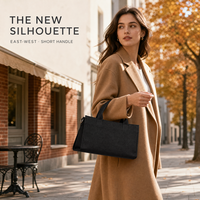 Sac fourre-tout en toile horizontal personnalisé avec logo, style boutique, poignée courte et anneau en D, modèle 2026, pour collège