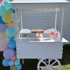 2024 Hot Sale Wooden Candy <strong>Cart</strong> Metal Display Racks Wheels For Weddings Baby Showers Birthdays Parties 1pc Decorative Supplies - Product Image 3