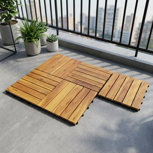 กระเบื้องพื้นไม้กระถินณรงค์ขายดี ขนาด 300x300 มม. สวยงามเหมาะสำหรับระเบียงภายนอก/เฉลียง/ริมสระน้ำ กระเบื้องพื้นไม้สำหรับสวน - Product Image 3