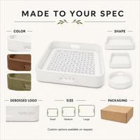 Plateau en cuir blanc auto-adhésif pour point de croix avec adhésif 3M et poignées intégrées pour décoration intérieure de luxe DIY et cadeau personnalisé