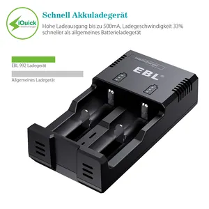 EBL Rechargeable 18650 AA AAA C Size Battery Charger With Quick Technology