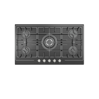 Brûleur de plaque de cuisson à gaz de conception attrayante de mode cuisinière à gaz intégrée Chine vente en gros plaque de cuisson à gaz à 5 brûleurs avec protecteurs