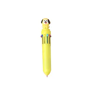 थोक रचनात्मकता स्टेशनरी 10 में 1 रंग प्रेस बच्चों कलम बहु रंग प्यारा ballpoint कलम
