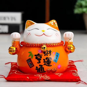 4.5 pouces chat porte-bonheur japonais <span class=keywords><strong>Maneki</strong></span> <span class=keywords><strong>Neko</strong></span> Figurine en <span class=keywords><strong>porcelaine</strong></span> noël pâques maison entreprise décor pour nouvel an Halloween émail - Product Image 3