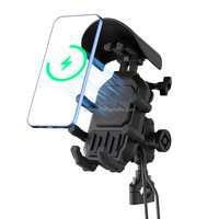 Support de téléphone sans fil pour chargeur de moto, support d'amortissement rapide pour GPS, support de guidon pour téléphone portable