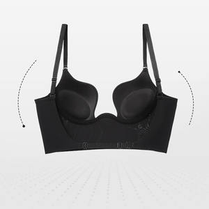 Sujetador de espalda baja sin costuras para mujer Sujetador profundo en forma de U con tirantes transparentes convertibles - Product Image 2